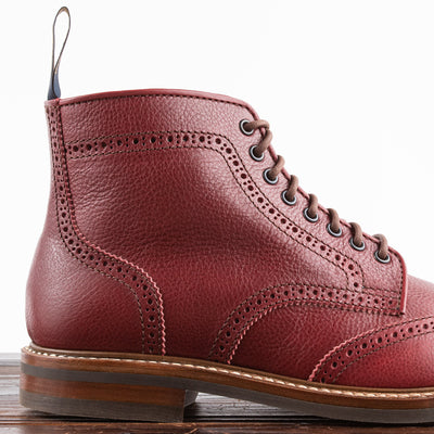 John Lofgren Glover Brogue Boots - Burgundy Vacchetta - Standard & Strange