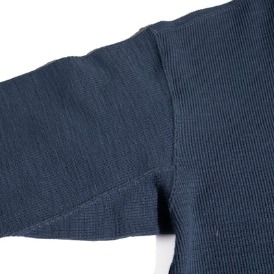 The Real McCoy's Western Cardigan Stitch Henley Shirt - Cobalt - Standard & Strange