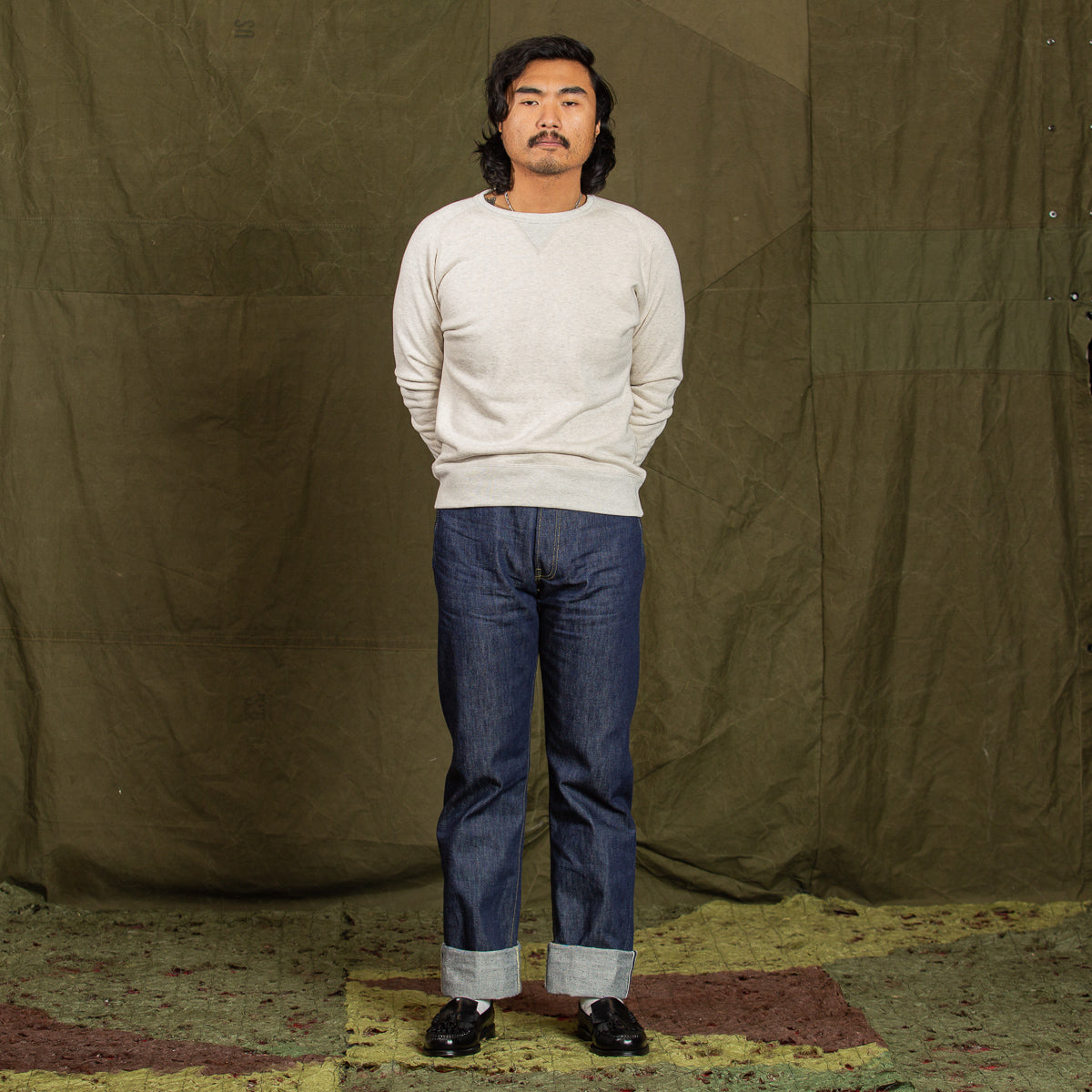 Standard & Strange Wakayama Special Loopwheel Raglan Crewneck Sweatshirt - Heather Gray - Standard & Strange