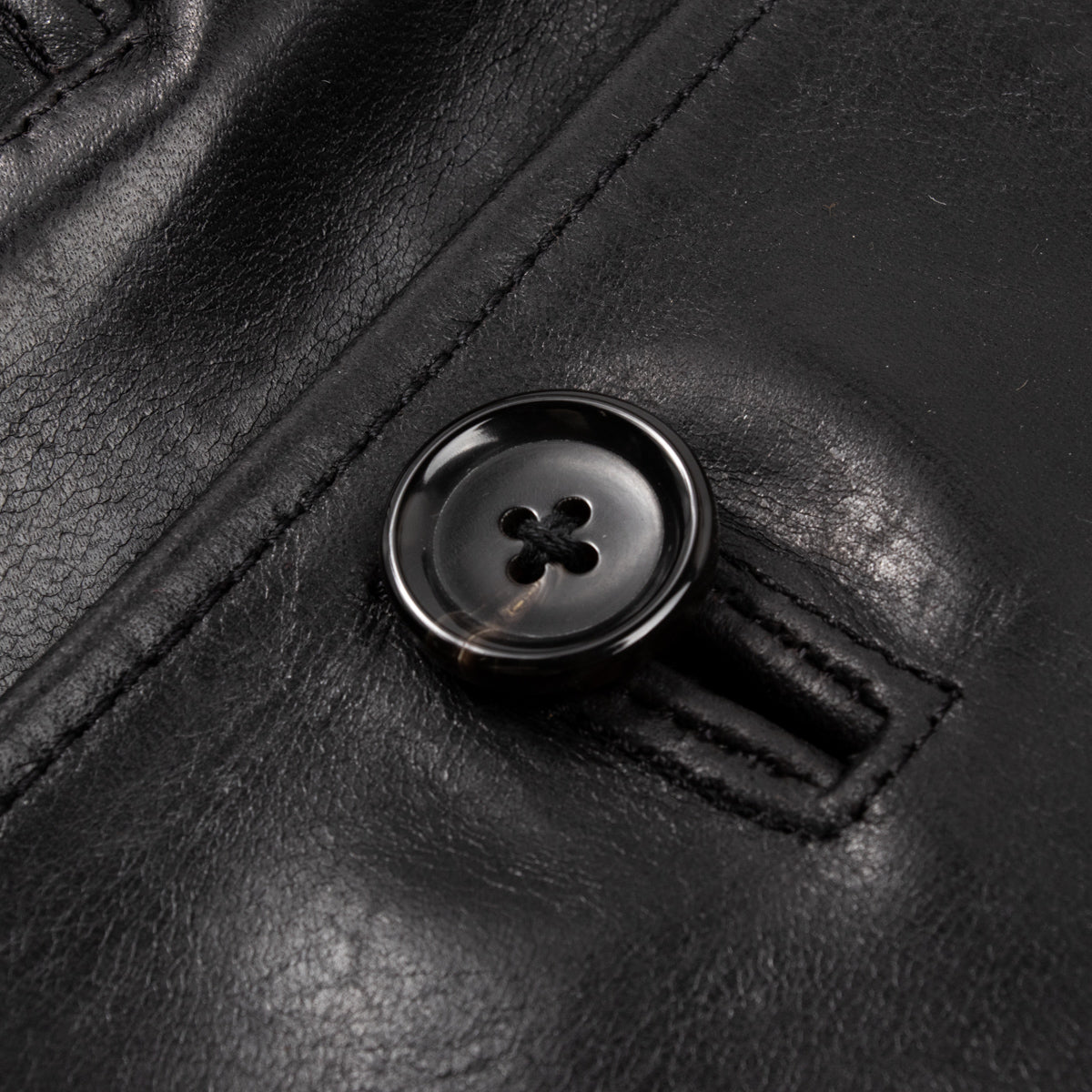 Y'2 Leather French Double Breasted Horsehide Jacket - Black - Standard & Strange