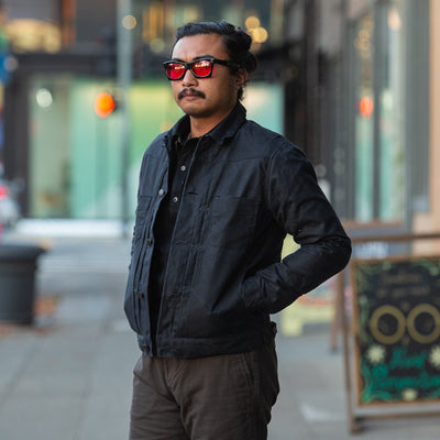 Freenote RJ-1 Jacket - Black Waxed Canvas - Standard & Strange