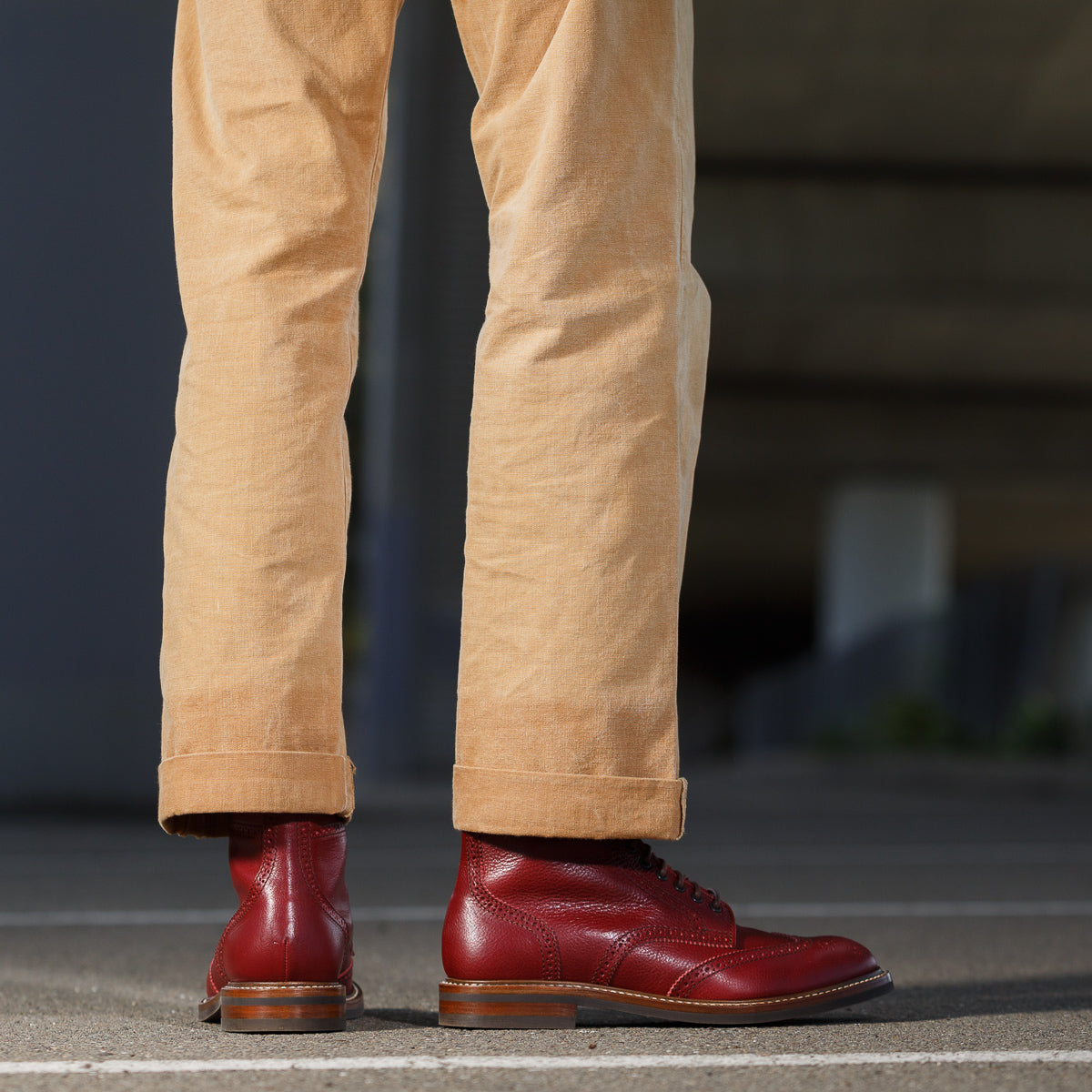 John Lofgren Glover Brogue Boots - Burgundy Vacchetta - Standard & Strange
