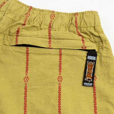 Kapital Cotton Linen SIAM Stripe EASY Shorts - Light Khaki - Standard & Strange