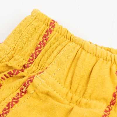 Kapital Cotton Linen SIAM Stripe EASY Shorts - Yellow - Standard & Strange