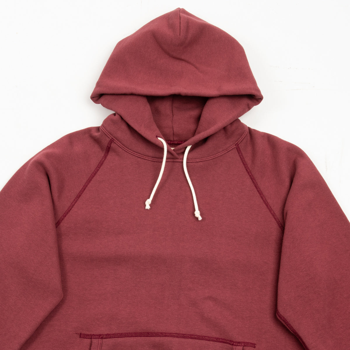 The Real McCoy's 9oz Loopwheel Pullover Hoodie - Maroon - Standard & Strange