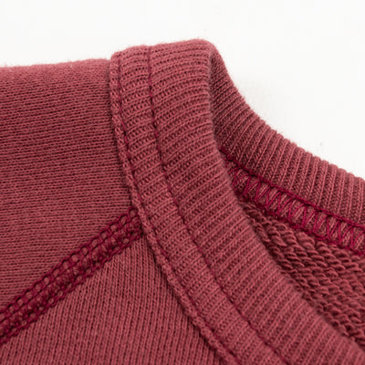 The Real McCoy's 9oz Loopwheel Raglan Sleeve Sweatshirt - Maroon - Standard & Strange