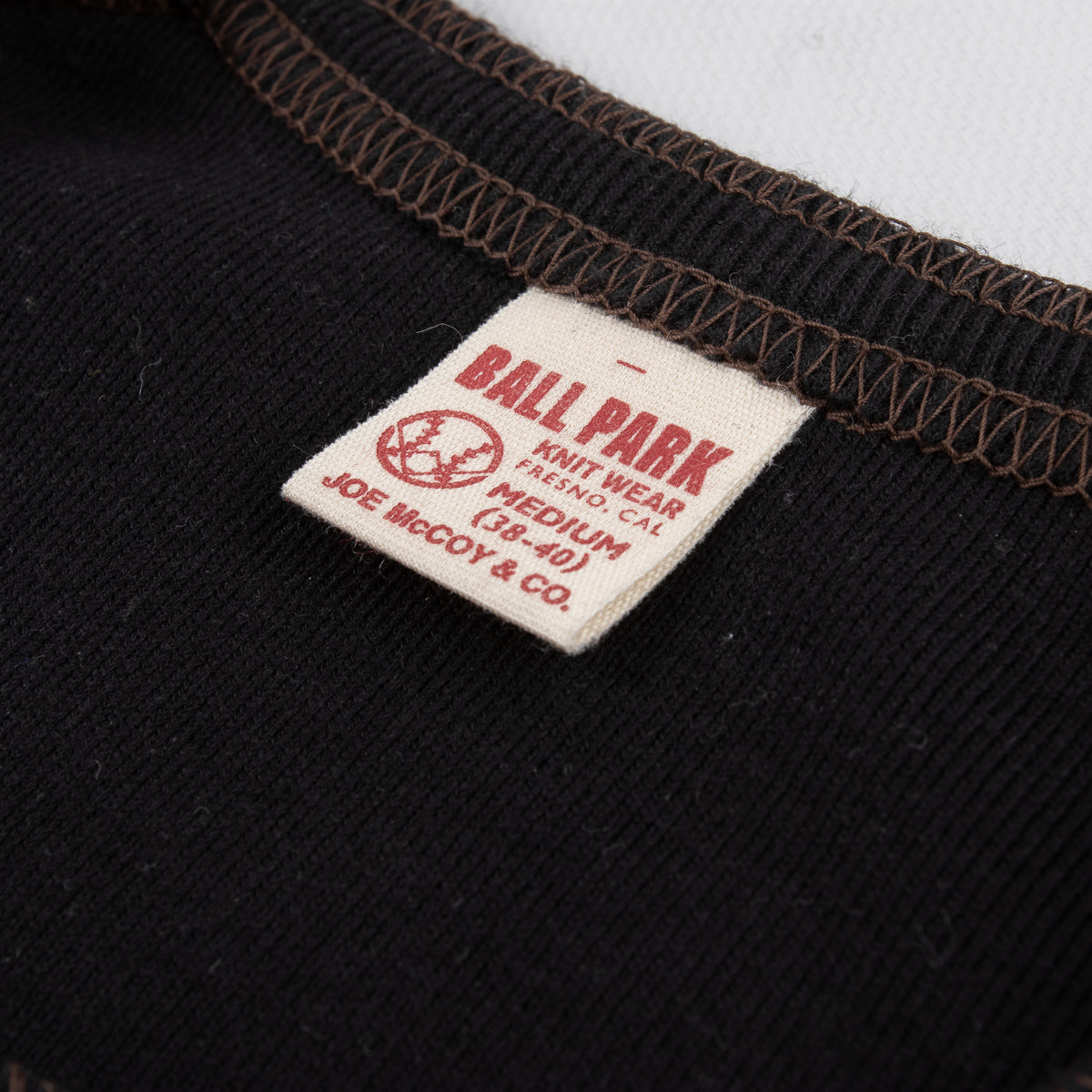 The Real McCoy's Joe McCoy Ball Park Long Sleeve Union Shirt - Black - Standard & Strange